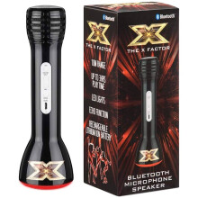 X-Factor Microphone Speaker XF1S With Bluetooth, LED Lights and Echo Function For Ages 6 Years+ Black