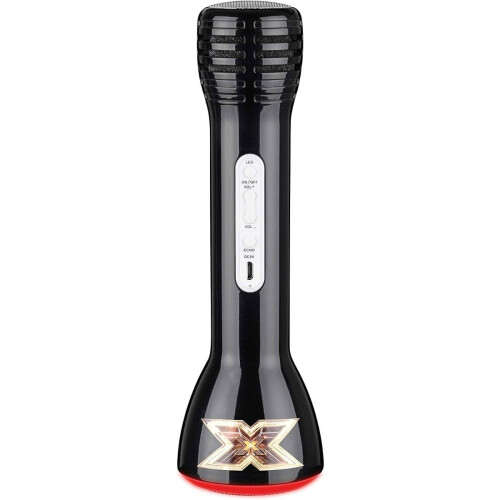 X-Factor Microphone Speaker XF1S With Bluetooth, LED Lights and Echo Function For Ages 6 Years+ Black 2