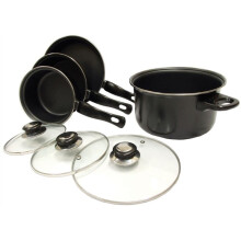 Leisurewize 7 Piece Lightweight Cookware Set Camping Cooking Pans