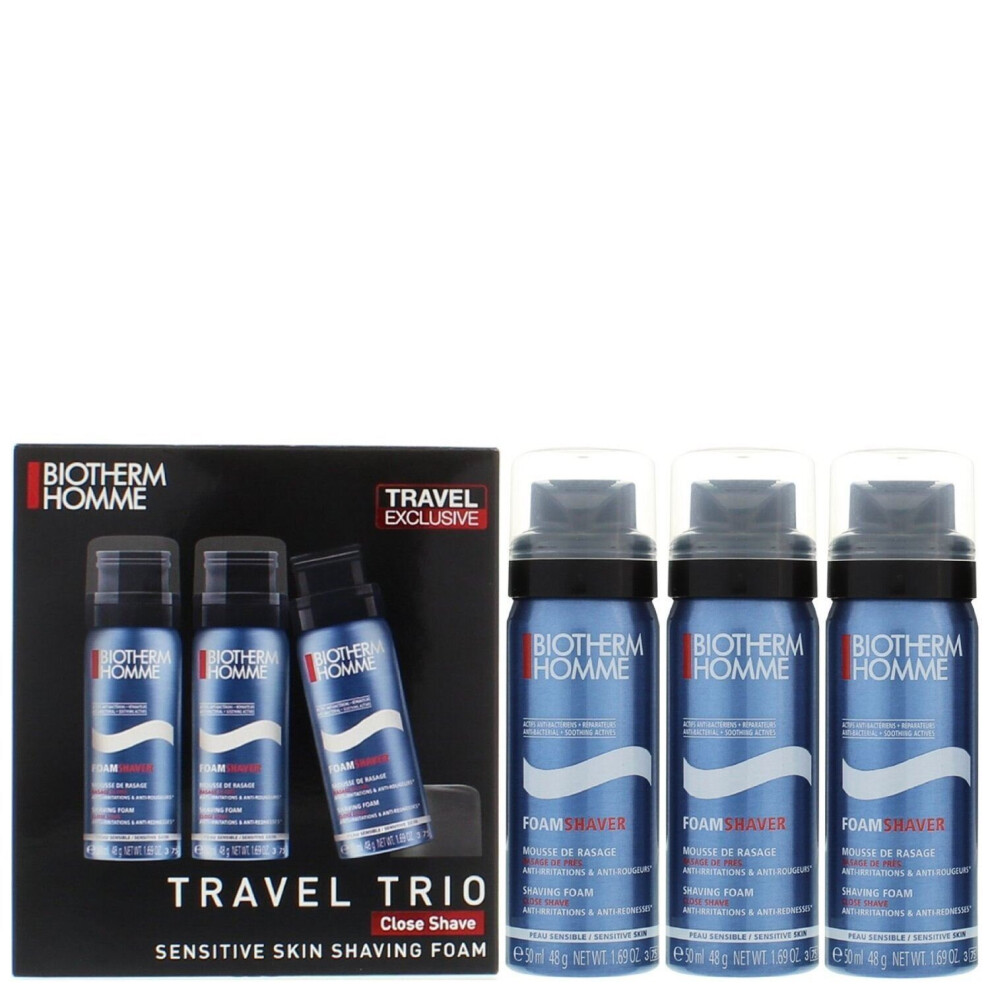 Biotherm Homme Shaving Foam Close Shave Power Trio Set 3 x 50ml