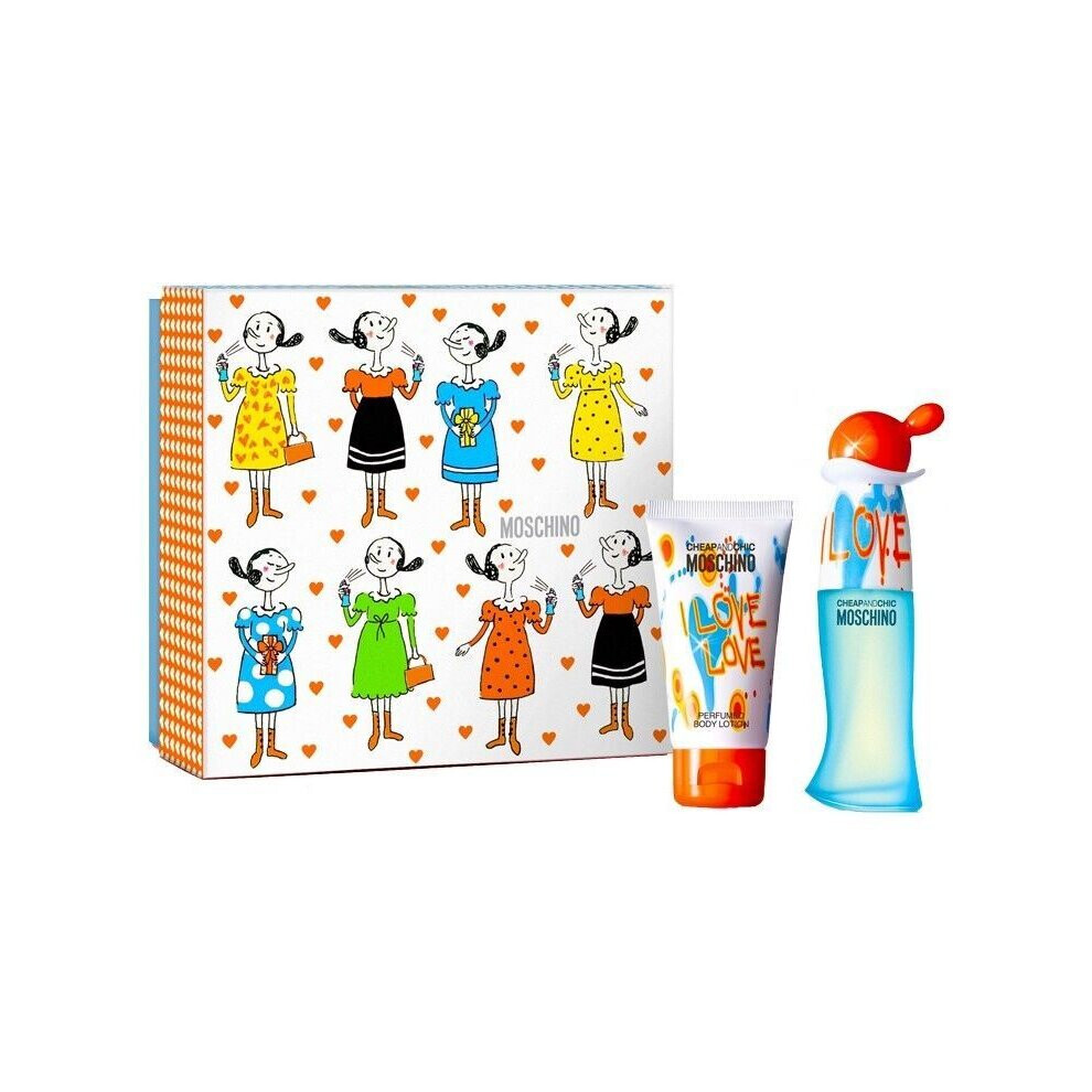 Moschino I Love Love Gift Set - Eau De Toilette 30ml & Body Lotion 50ml