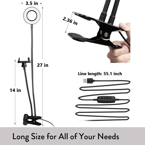 Ranpo Ranpo LED Selfie Ring Light With 360° Rotatable Cell Phone Holder 2