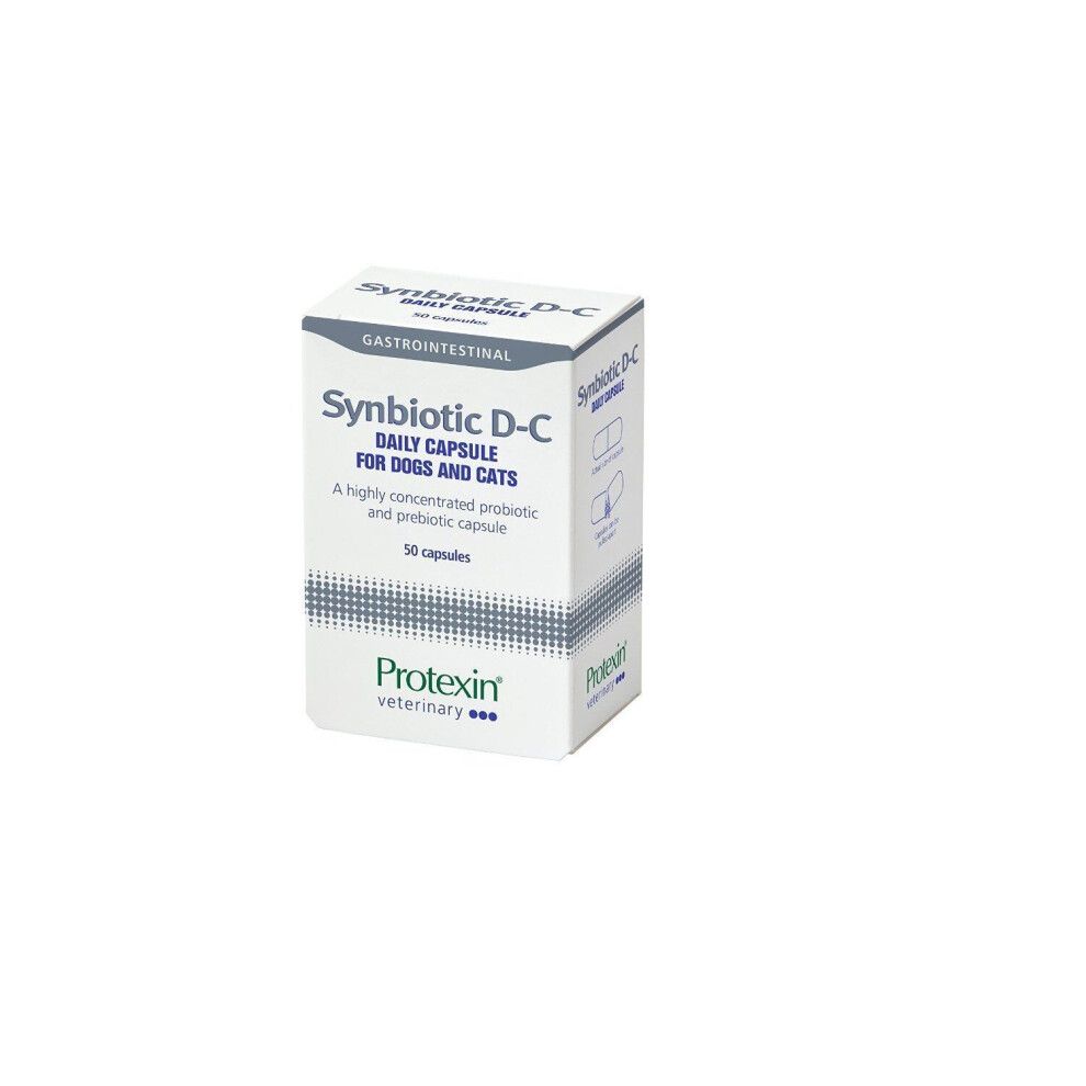 Protexin Synbiotic D-C Probiotic and Prebiotic Capsules X 50 For Dogs & Cats