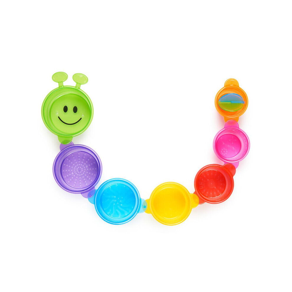 Munchkin Bath Toy Cups Caterpillar Spillers 7Pk