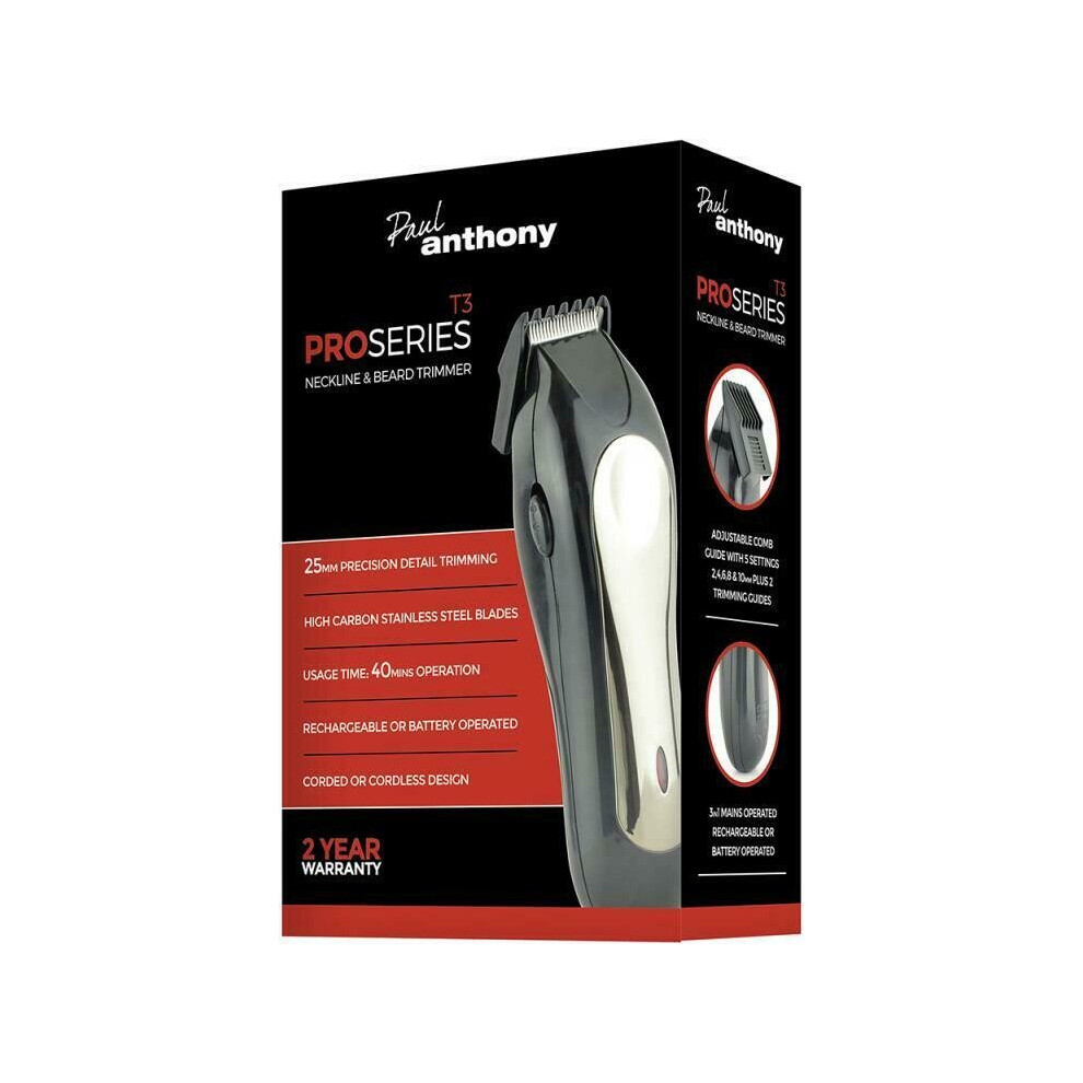 Lloytron Black H5123bk Paul Anthony 'Pro Series T3' Beard Trimmer