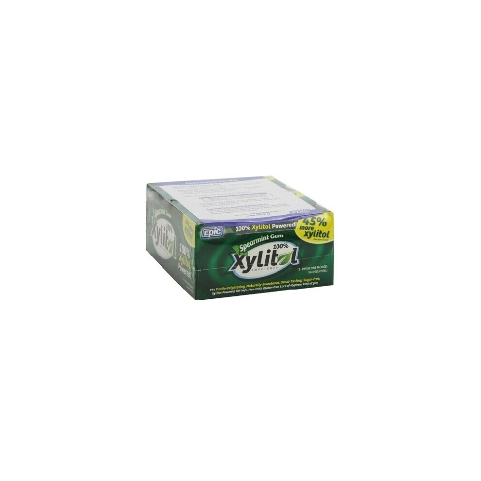 Epic Dental Xylitol Gum Spearmint (12X12 Ct)