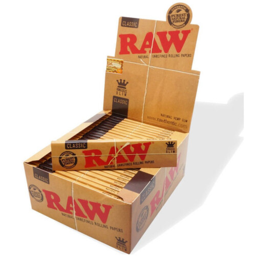 Raw Classic King Size Slim Natural Unrefined Rolling Papers