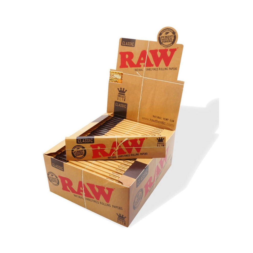 Raw Classic King Size Slim Natural Unrefined Rolling Papers
