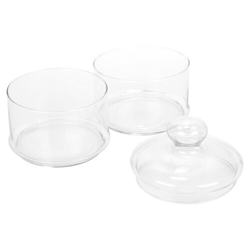 Alpina 2 Tier Stackable Glass Cookie Jar Decorative Sweet Container With Lid 2