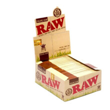 Full Box of 50 Booklets RAW Organic Hemp Kingsize Slim Rolling Papers
