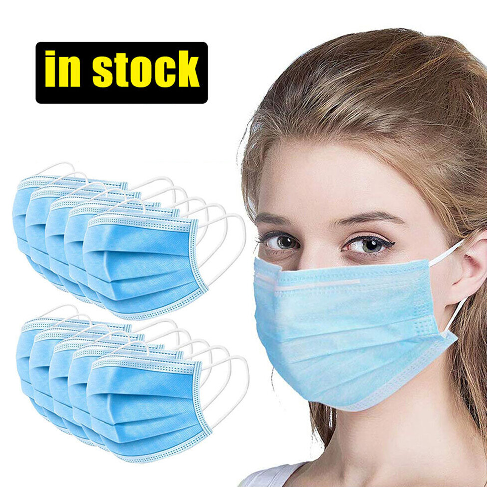 (Blue, 50Pcs) Disposable Face Mask Surgical Medical Mask 734166450286