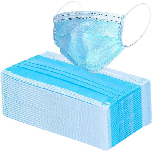 (Blå, 100 st) Engångs-ansiktsmask kirurgisk medicinsk mask 1