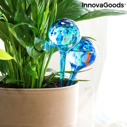 Globos de riego automático - InnovaGoods - Aqua·loon - Pack de 2 - Riego de jardín - Azul