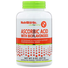NutriBiotic, Immunität, Ascorbinsäure mit Bioflavonoiden, Kristalliner Pulver, 8 oz (227 g)