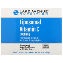 Lake Avenue Nutrition, Liposomal Vitamin C, Unflavored,0.2 oz (5.7ml)
