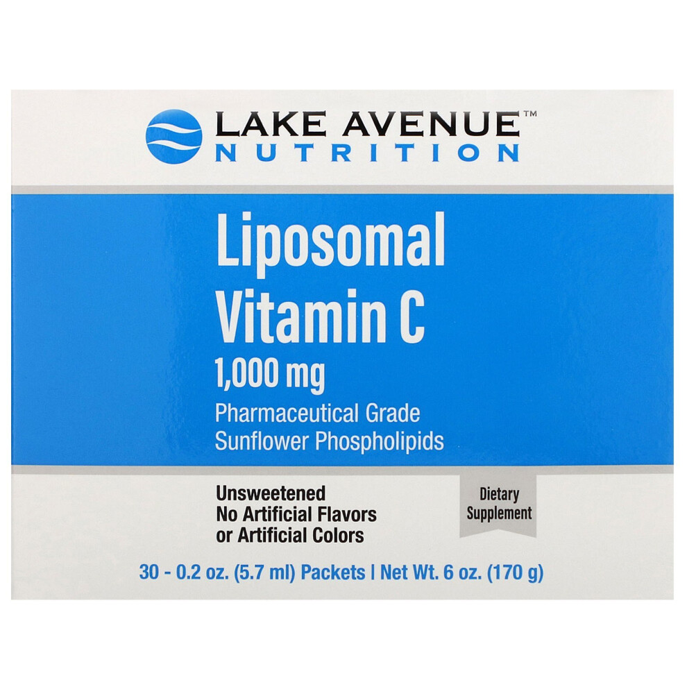 Lake Avenue Nutrition , Liposomal Vitamin C, Unflavored,0.2 Oz (5.7Ml)