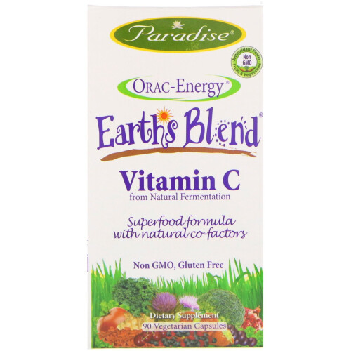 Paradise Herbs, Maan Sävy, Vitamiini C, 500 mg, 90 kasviskapseli