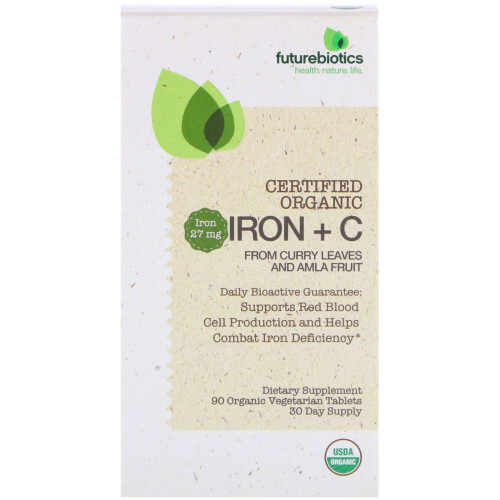 FutureBiotics, Iron + C, 90 Organic Vegetarian Tablets