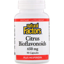 Natural Factors, Bioflavonoides de Citrus Plus Hesperidina, 650 mg, 90 Cápsulas