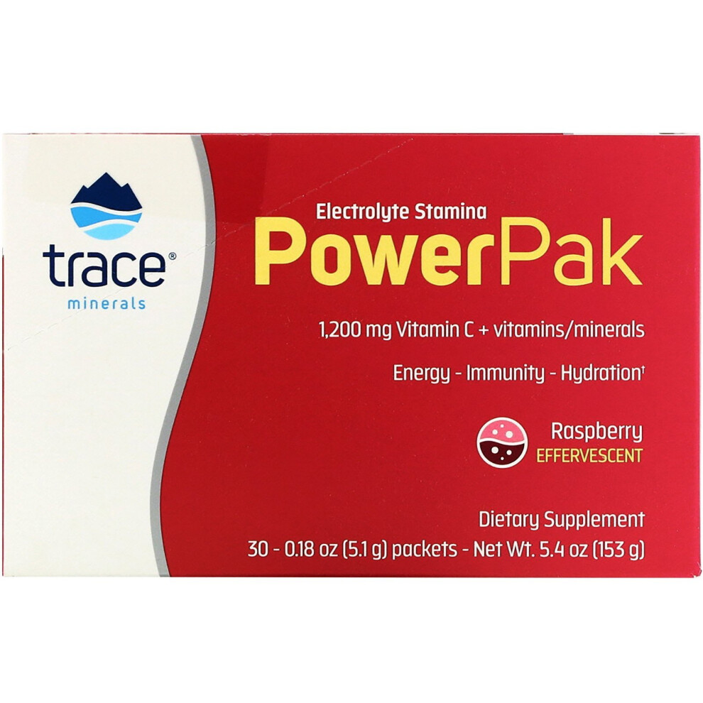 Trace Minerals Research ,Electrolyte Stamina, Raspberry, 30 Packets