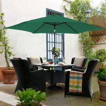 3M Round Garden Parasol Outdoor Patio Sun Shade Umbrella with Tilt Crank Green