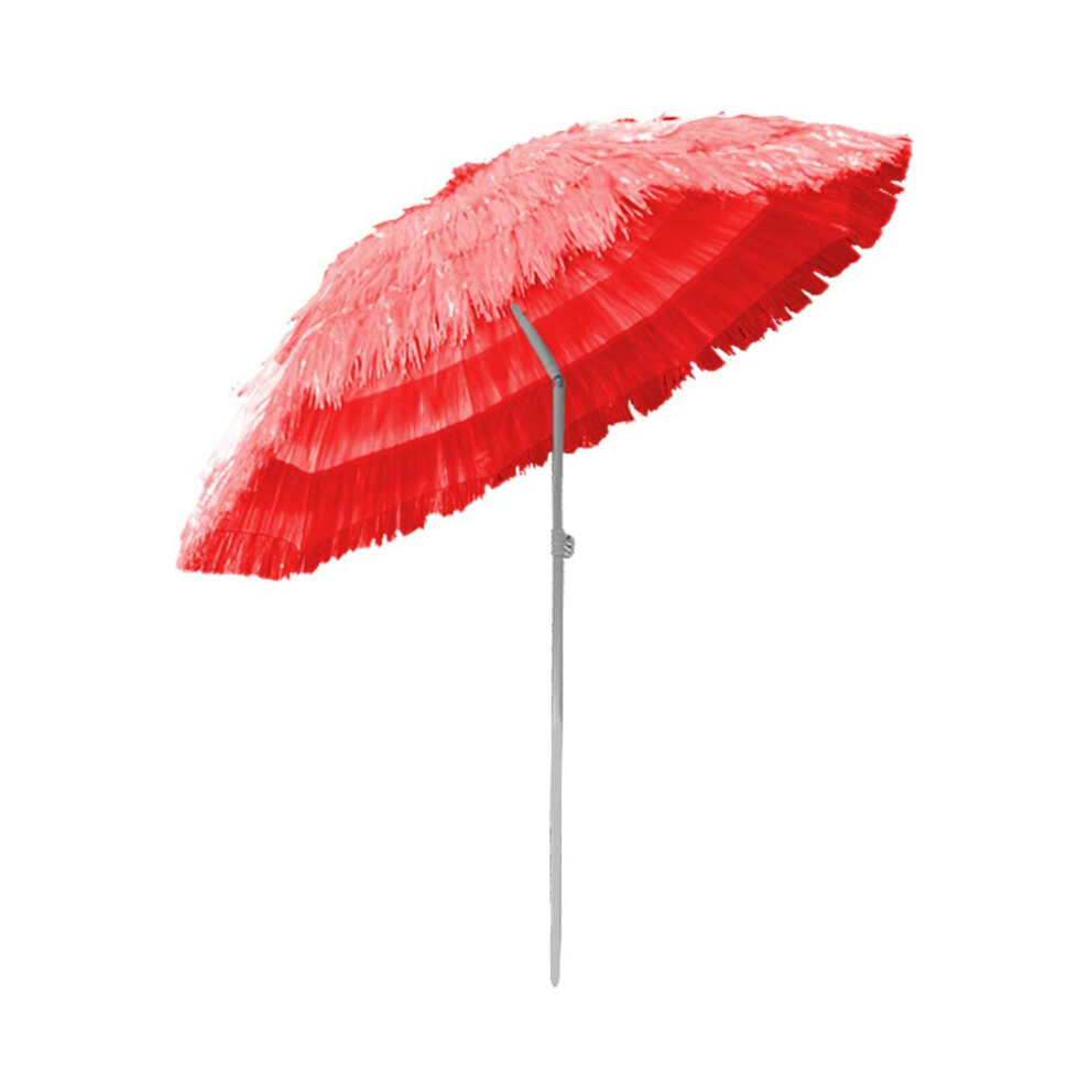 Outdoor Patio Hawaiian Parasol Beach Sun Shade Protection Umbrella Tilting Red