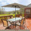 Brown Tilting Garden Parasol With Crank - 3 x 2m 5