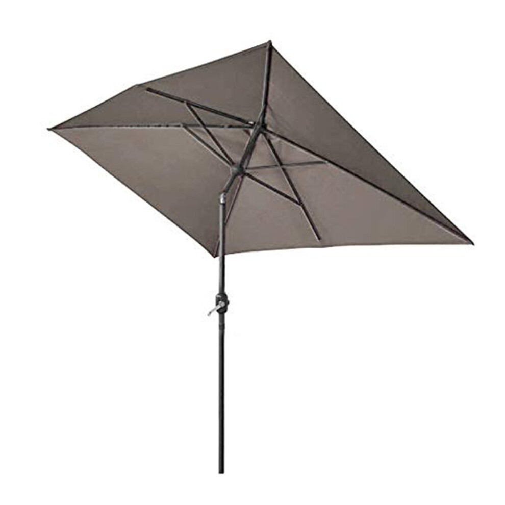 2709 Tilting Garden Parasol With Crank - 3 X 2M Brown