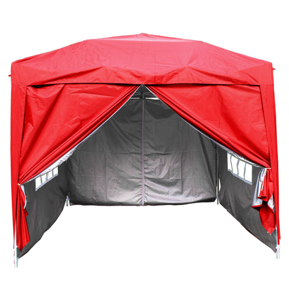 2.5 x 2.5m Garden Pop Up Gazebo Marquee Patio Canopy Wedding Party Tent- Red