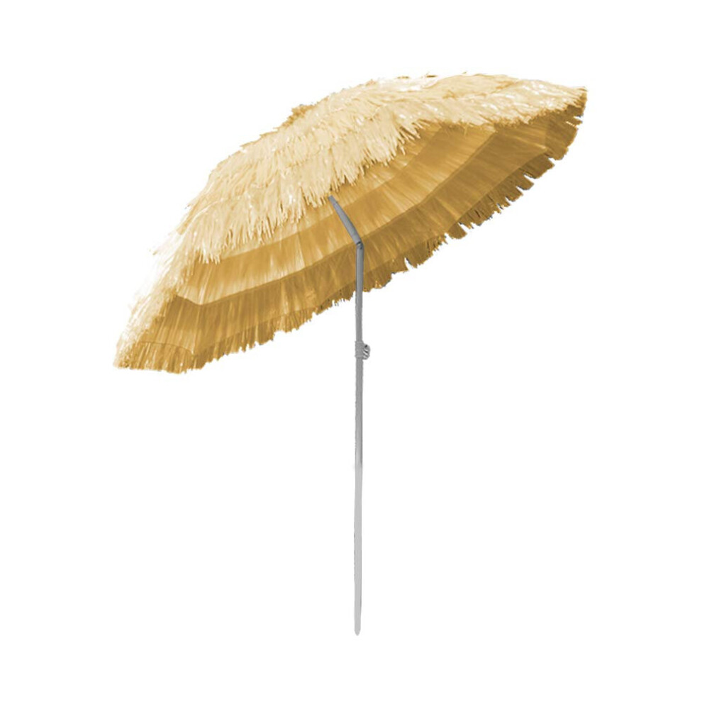 Outdoor Patio Hawaiian Parasol Beach Sun Shade Protection Umbrella Tilting Beige