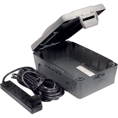 Weatherproof Electric Box for Outdoor 4 Socket 10 Metre Extension Lead