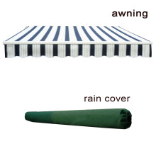 2.5x2m Garden Patio Manual Sun Shade Shelter Retractable Canopy - Blue-White