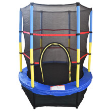 55" Junior Trampoline Set 4.5FT With Safety Net Enclosure Kids Outdoor Toy - Blue