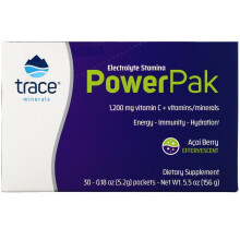 PowerPak de Electrolyte Stamina de Trace Minerals Æ, Fruta de Acai, 30 Paquetes, 0.18 oz (5.2 g) Cada Uno