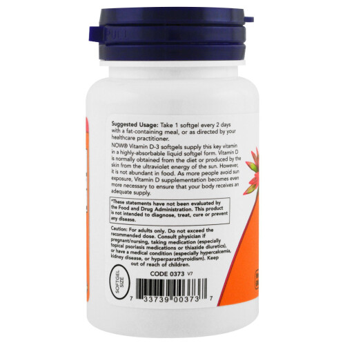 NOW Foods NOW Foods, Βιταμίνη D-3, High Potency, 5,000 IU, 240 Μύκητες 2