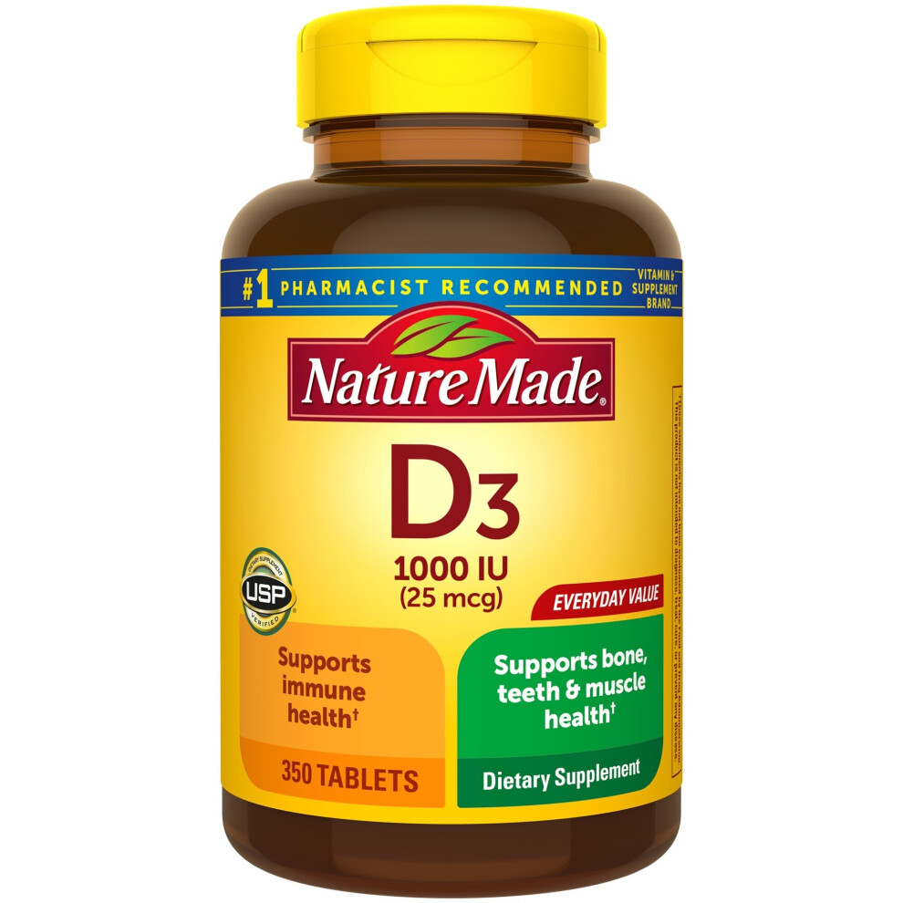 Nature Made Vitamin D3 1000 IU (25 mcg) Tablets, 350 Ct