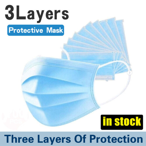 (Blanc, 50 pièces) Masques chirurgicaux jetables à 3 plis