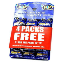 KP nuts salted peanuts 21 x 50g Pub card pack savoury snacks