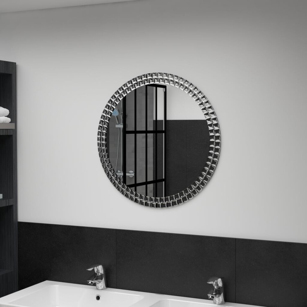 Vidaxl Wall Mirror 60Cm Tempered Glass Cosmetic Bathroom Makeup Vanity Decor