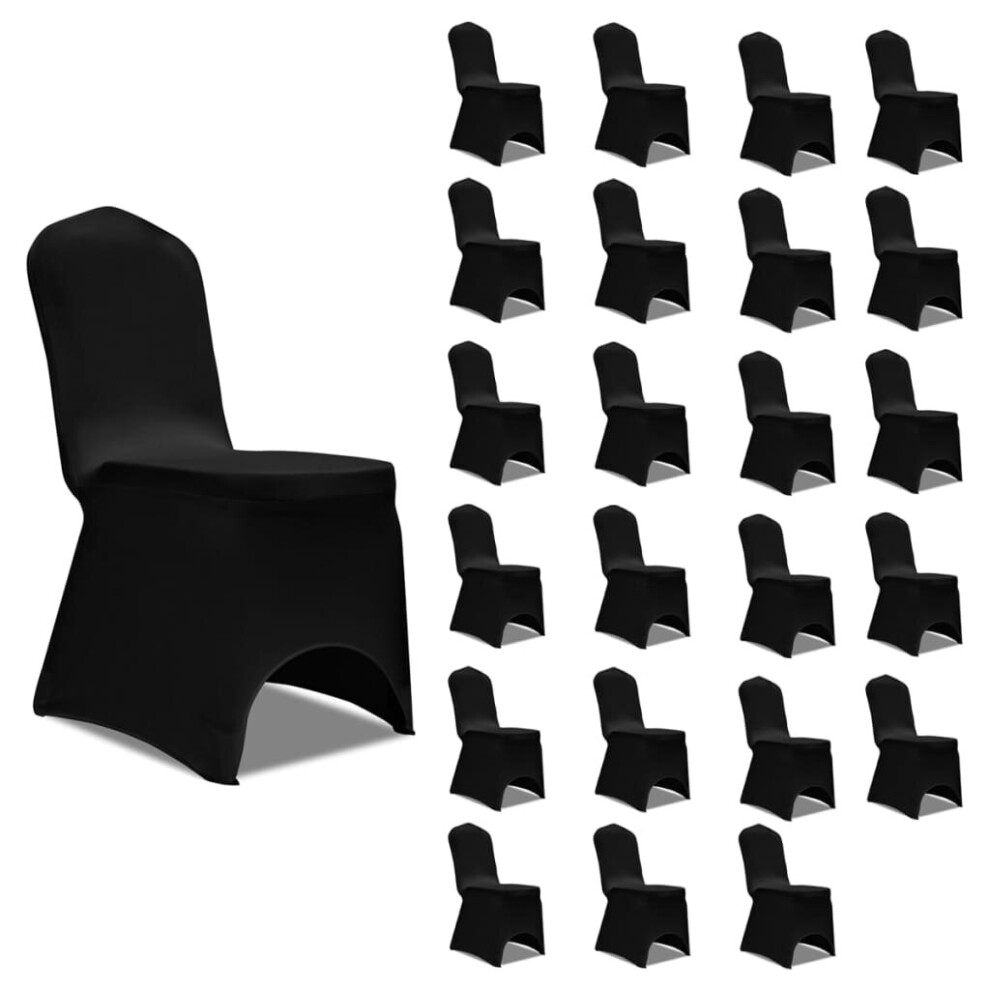 vidaXL 24x Chair Cover Folding Black Folding Universal Banquet Party Slipcover