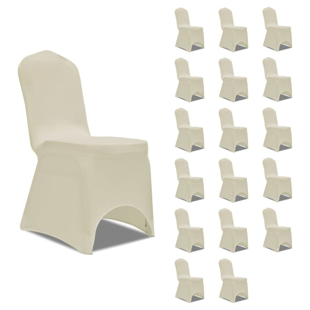 vidaXL 18x Chair Cover Folding Cream Folding Universal Banquet Party Slipcover