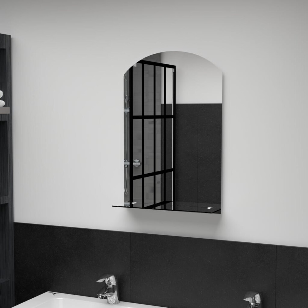 Vidaxl Wall Mirror With Shelf 40X60cm Tempered Glass Bathroom Makeup Vanity