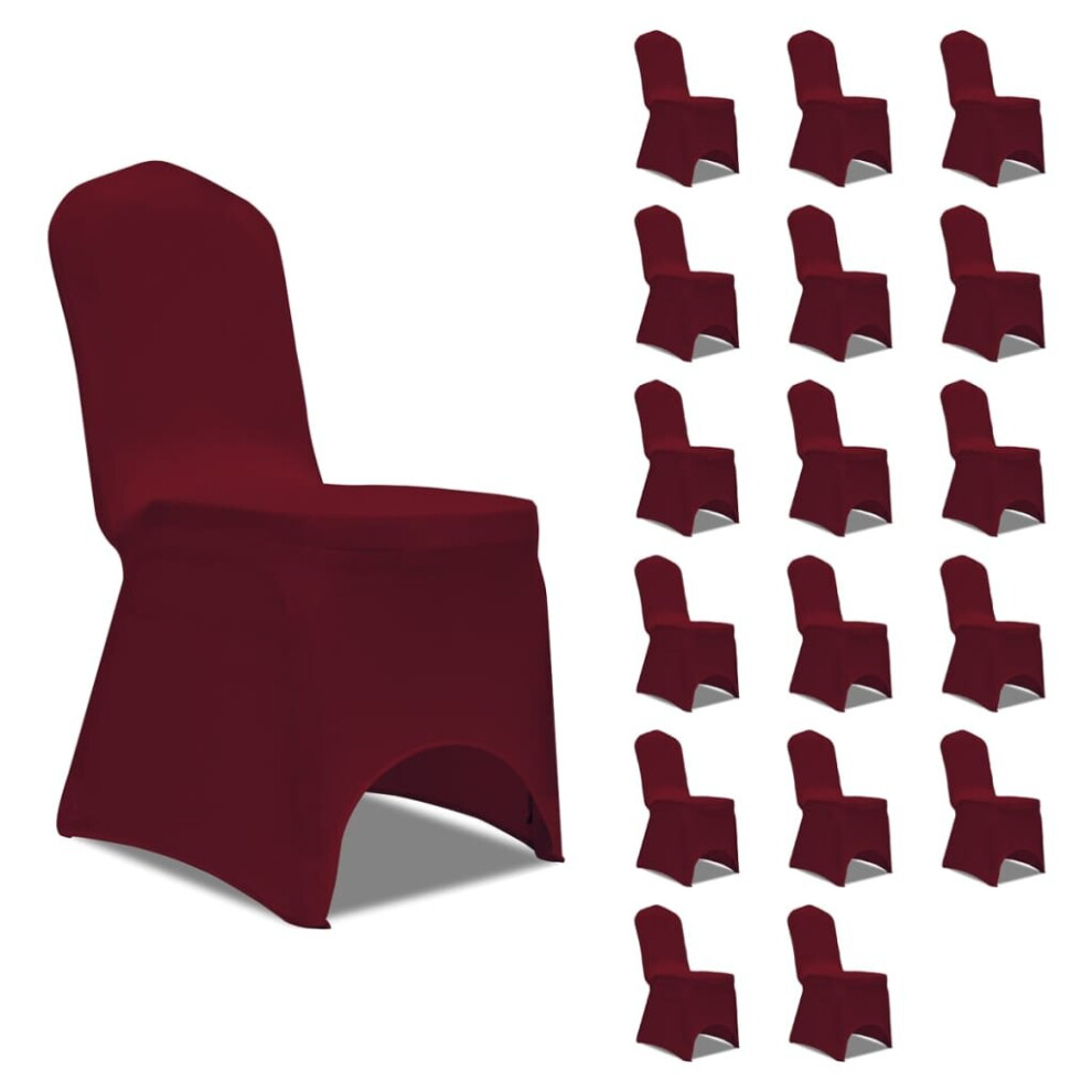 vidaXL 18x Chair Cover Stretch Burgundy Universal Kitchen Dining Slipcover