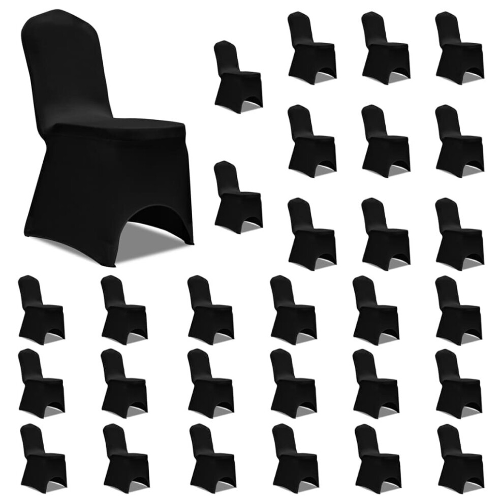 vidaXL 30x Chair Cover Folding Black Folding Universal Banquet Party Slipcover