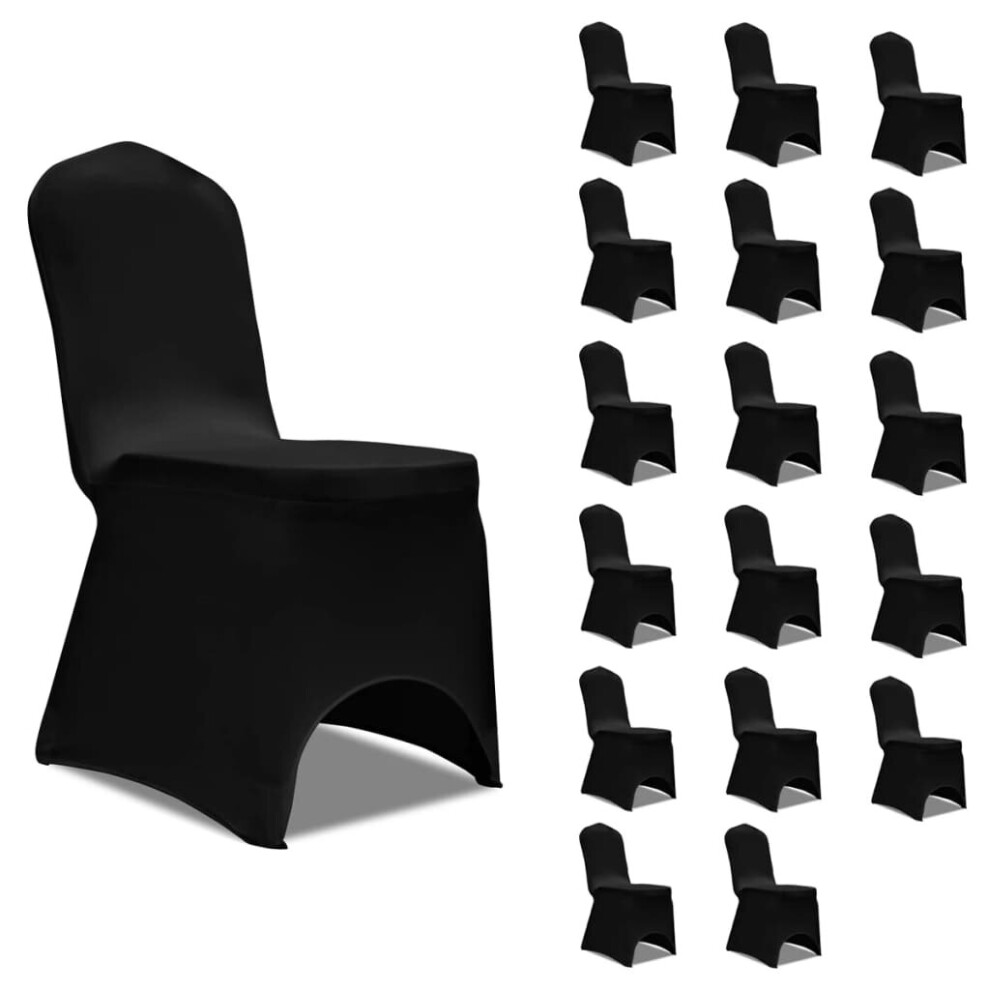 vidaXL 18x Chair Cover Folding Black Folding Universal Banquet Party Slipcover