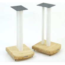 Atacama Moseco 6 Speaker Stands Natural Bamboo-White Pole