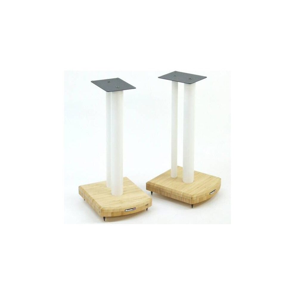 Atacama Moseco 10 Speaker Stands Natural Bamboo- Pole White 5060151296139