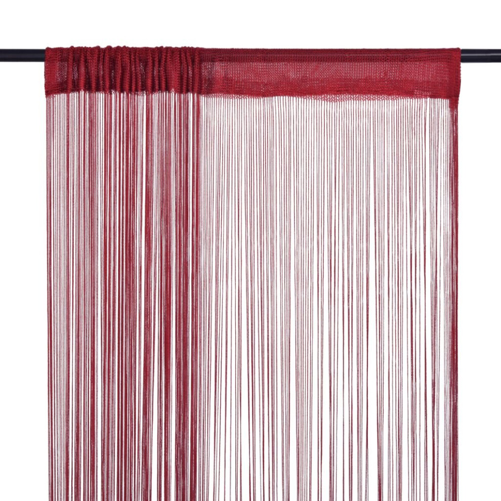 vidaXL 2x String Curtains 140x250 cm Burgundy Room Divider Window Background