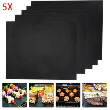 5x BBQ Grill Mat non-stick Oven Liners Teflon Cooking Baking Reusable