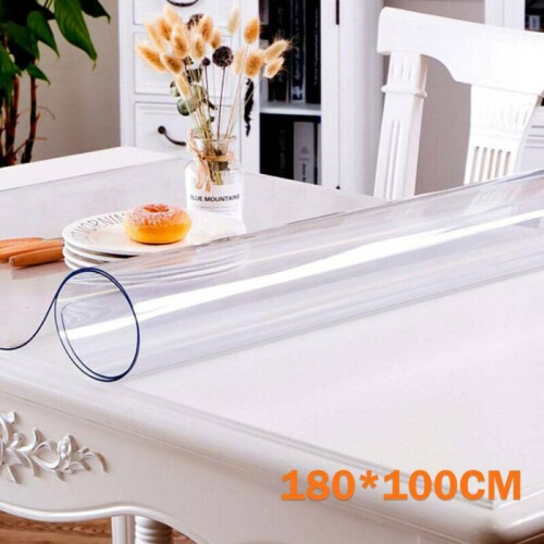 180*100cm Waterproof Clear PVC Tablecloth Transparent Table Protector 1